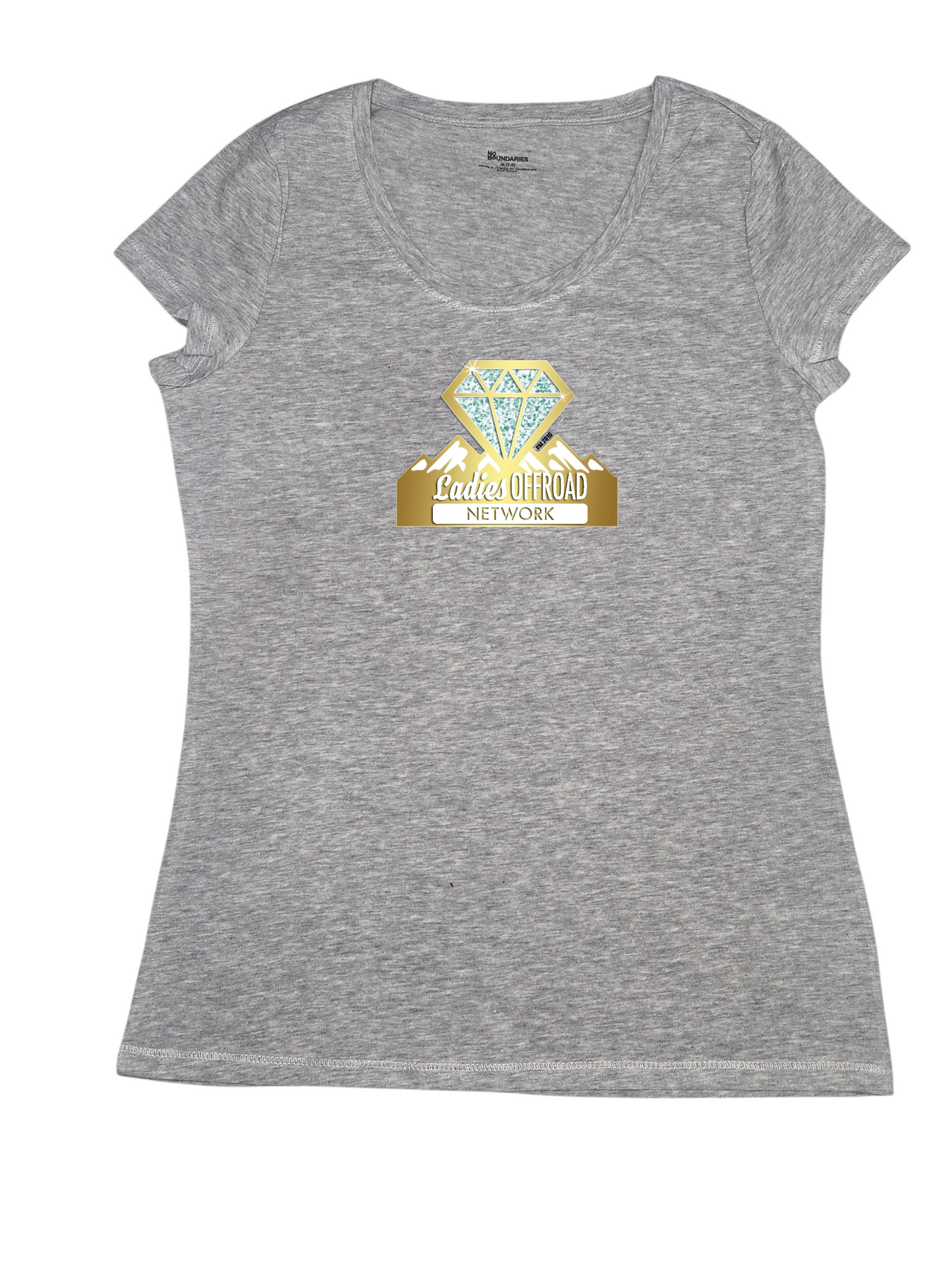 Gold 10th Anniversary Heather Gray Scoop Neck Tshirt *LIMITED* Ladies Offroad Network