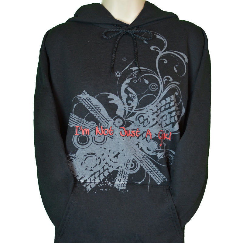 I'm Not Just a Girl Tire Tread Black Sweatshirt
