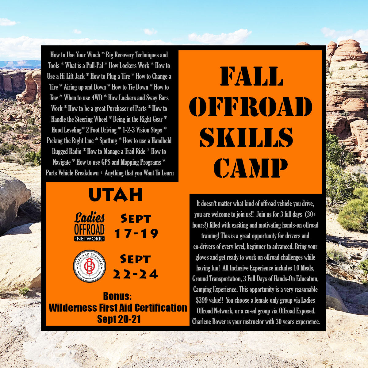 Sept 17-19 2025 Ladies Fall Skills Camp Ladies Offroad Network