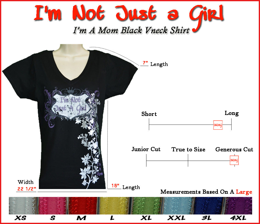 I'm Not Just a Girl I'm a Mom Black Vneck