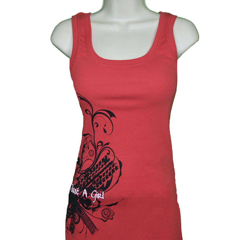 I'm Not Just a Girl Red Tire Tread Tank Top