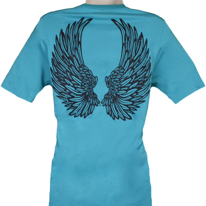 I'm Not Just a Girl Teal Crown Wings w Bling