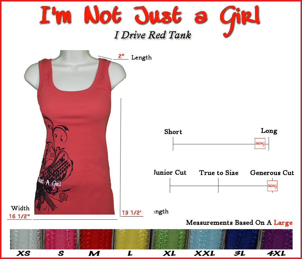 I'm Not Just a Girl Red Tire Tread Tank Top