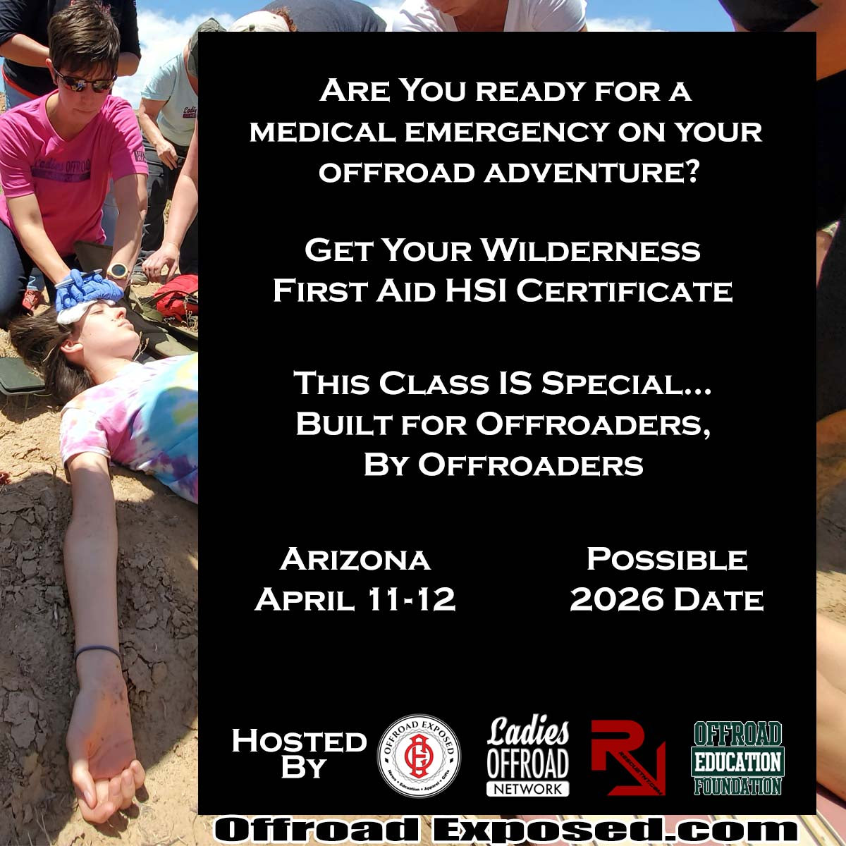 April 11-12 2026 Wilderness First Aid Certification Class