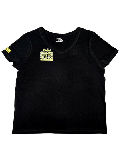 Ladies Offroad Network Sunflower V Neck Tshirt