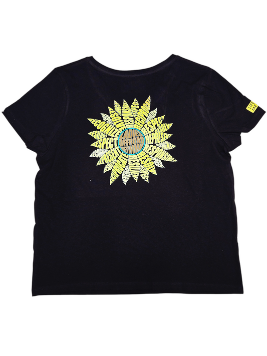 Ladies Offroad Network Sunflower V Neck Tshirt