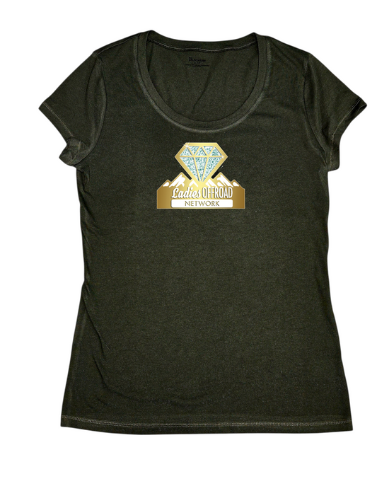 Gold 10th Anniversary Navy Scoop Neck Tshirt *LIMITED* Ladies Offroad Network