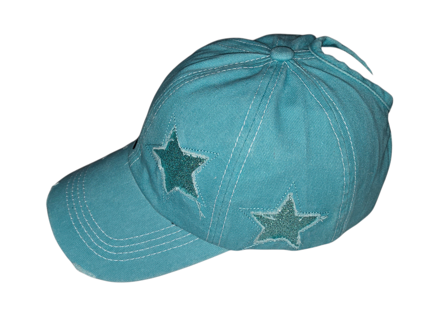 Ladies Offroad Network Teal Star Pony Tail Hat