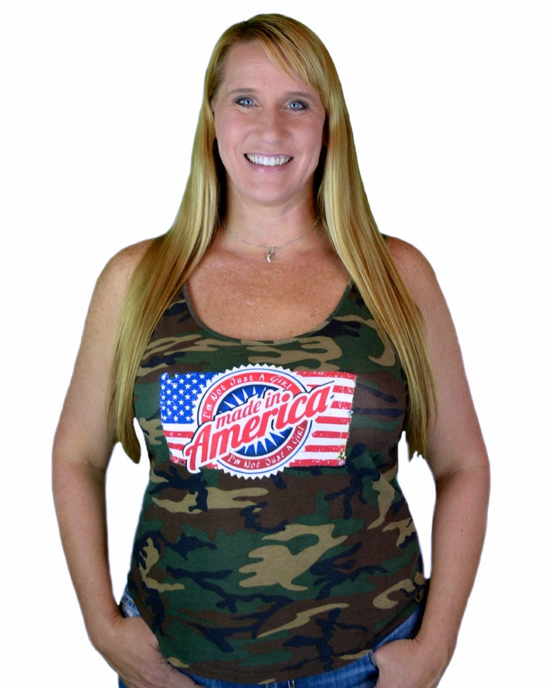 I'm Not Just a Girl Made in America Camo Tank